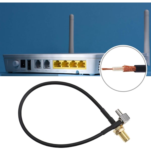 2x SMA-hona till TS9-hane vinkelantenn-adapter