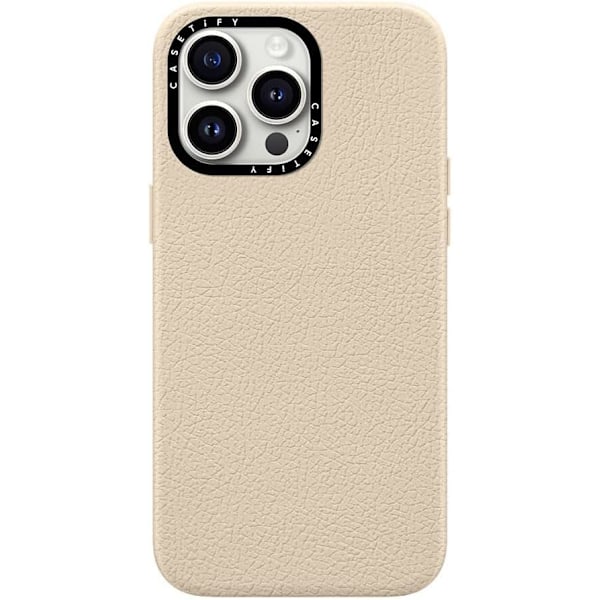 Pebbled Deksel for iPhone 15 Pro Max [Teksturert / 1,5 m Fallbeskyttelse / Kompatibel med Magsafe] - Oat Mi Oat Milk