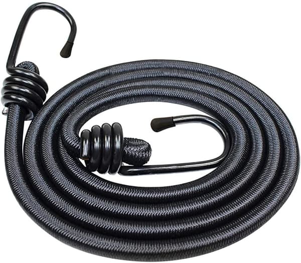 20 stk. sorte elastiksnor kroge 6 mm, plastbelagt spiral bungee reb endekrog til elastik