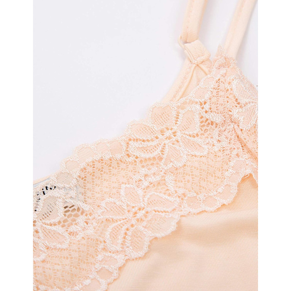 Kvinners justerbare spaghettistropp blonder trimmet camisole tunika tank top