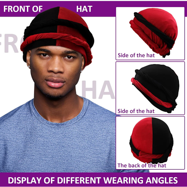 4-delt turban for menn Twist Head Wraps for menn Stretch