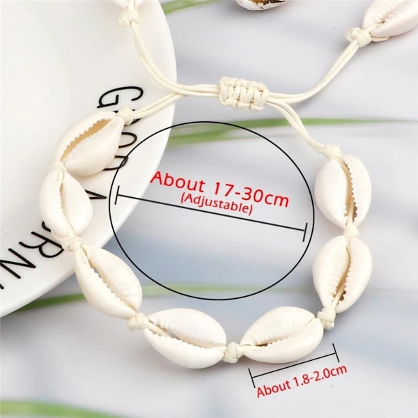 Ny 2025 Seashell Anklet Håndlavede Conch Anklets til Unisexs Kvinder Sommer Strand Smykker Barfodet Ankel På Benrem Tilbehør Mode Som Billede