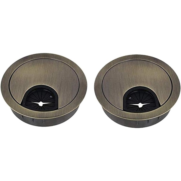 2 Pack 2.3 Inch Desk Grommet Wire Organizers - for Hiding Cords Through Office Furniture