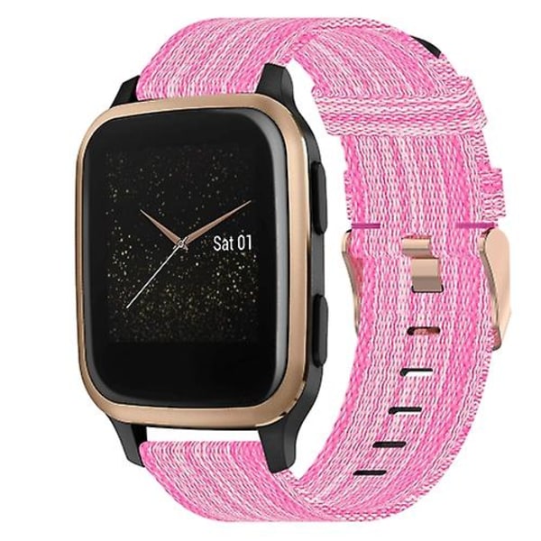 För Garmin Venu Sq 20mm Nylon Woven Watch Band WPX Pink