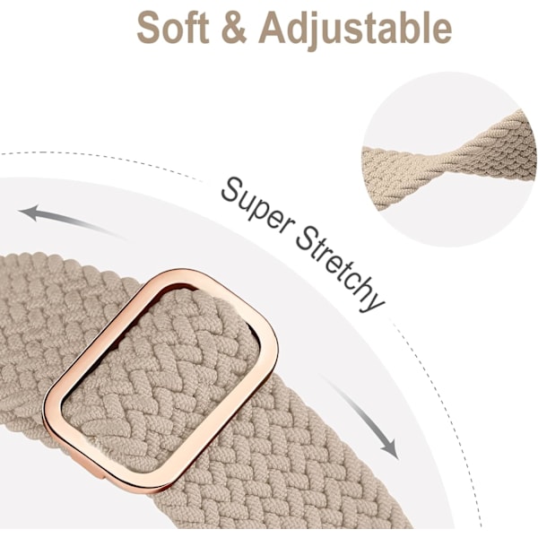 Flettet Solo Loop kompatibel med Apple Watch Band 38 mm