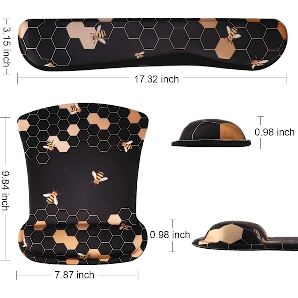 Tastatur håndleddsstøtte og musematte - Memory Foam, ergonomisk støtte