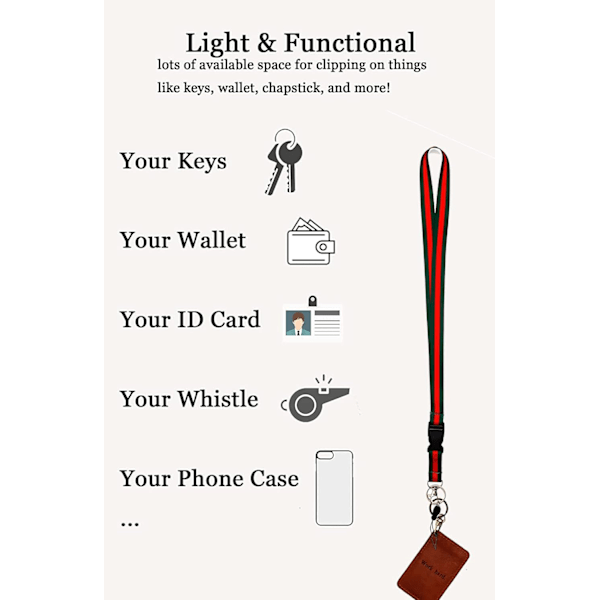 Lanyard for nøkler Nøkkelring Lanyard Premium Soft Silkesbred