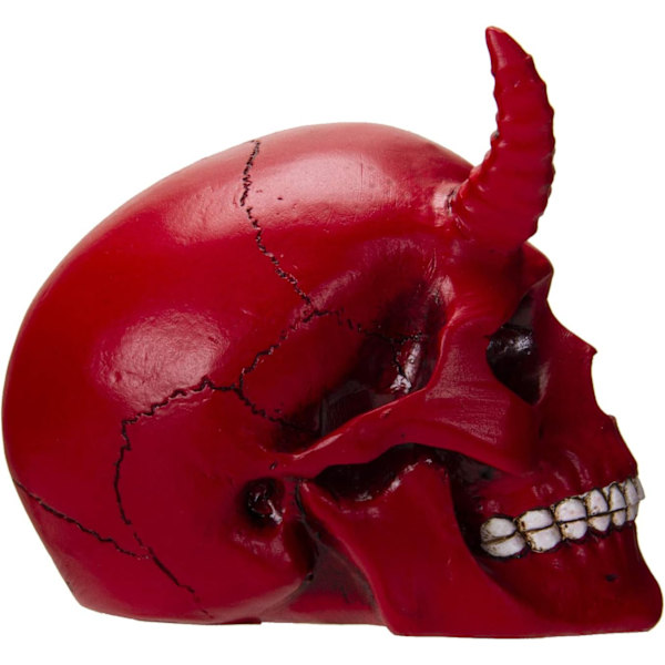 Summit Collection Rød Djævel Horned Skull Demon Skull Menneske Skull Bone 3.75 Tommer Rød Rød