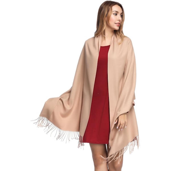 Pashmina-sjal og -omslag for kvinner - ensfargede skjerf