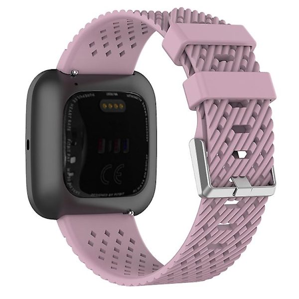 För Fitbit Versa / Versa 2 / Versa Lite 20mm Andningsbar Silikonklockarmband XSL Light Purple