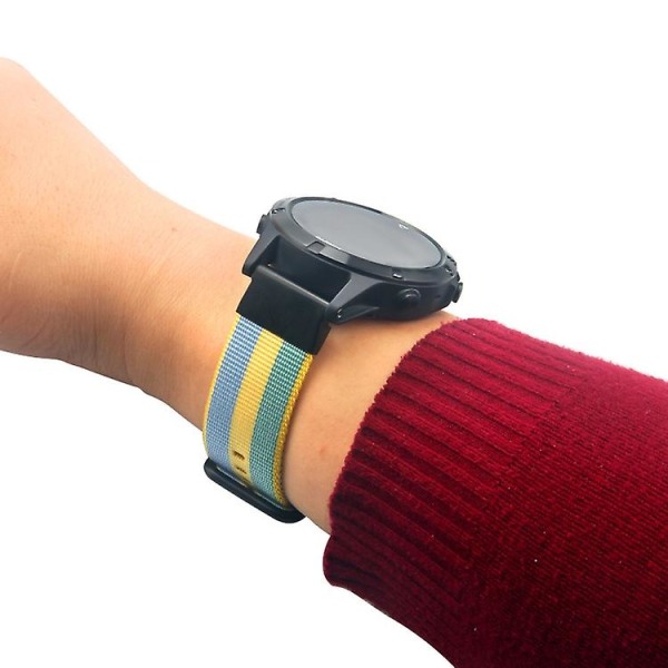 Til Garmin Fenix 5 Quick Release Nylon Watch Band PDW Pollen Yellow