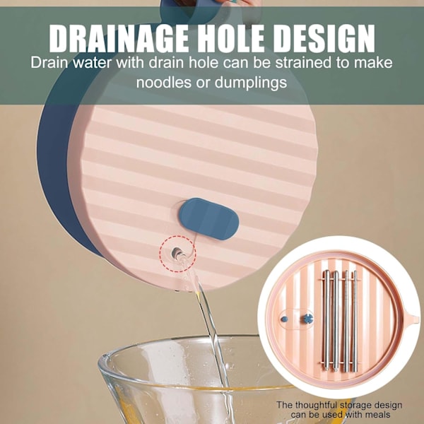 Ramen skål set med filt - Rostfritt stål skål för bärbar spannmål och soppa