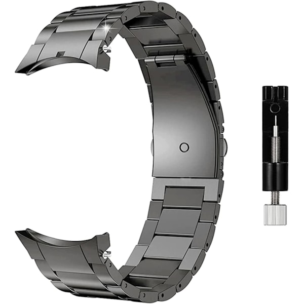 2024 Titaniumlegering Rem til Galaxy Watch 4 classic/4/5/5Pro/6/6classic Remme, Ingen huller Titaniumlegering Metal Rem Grå