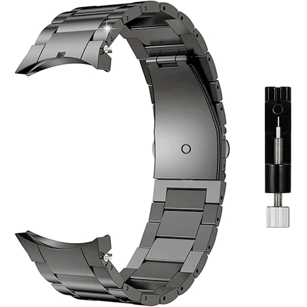 2024 Titanlegering Watch Band Kompatibel med   Galaxy Watch 4 classic/4/5/5Pro/6/6classic Bands, Ingen hull Titaniumlegering Metall Watch Strap Grå