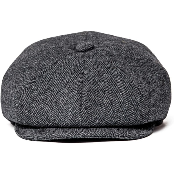 Mænds uldblanding 8 panel newsboy cap tweed hat snap skygge