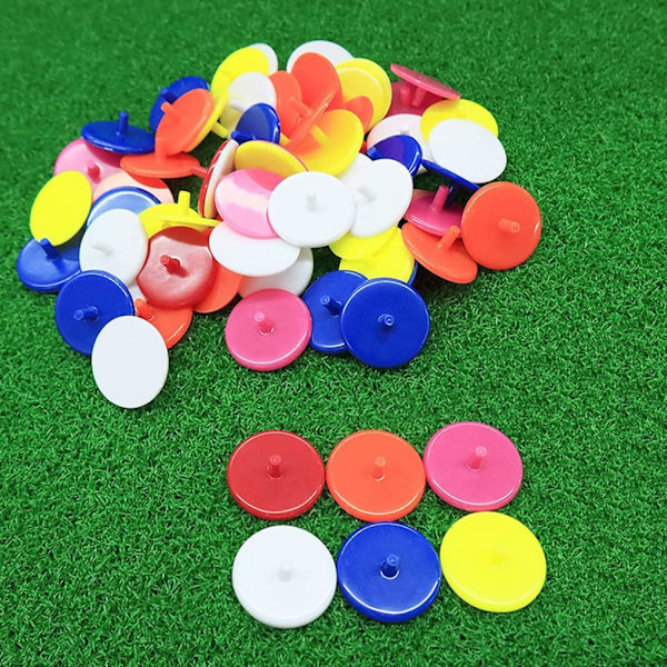 Plastmarkörer för golfbollar - Färgglada positionsmarkörer för puttinggreen