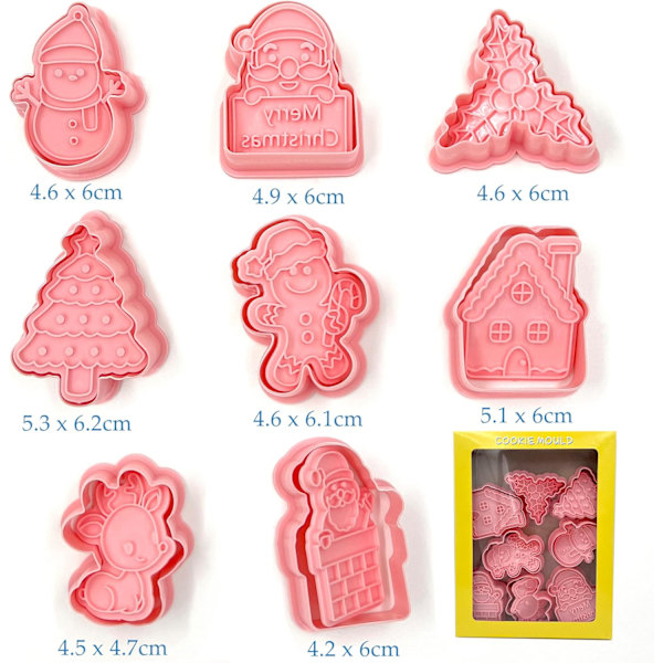 Jul Cookie Cutters: 8 Santa Shape Scone Cutters för Barn