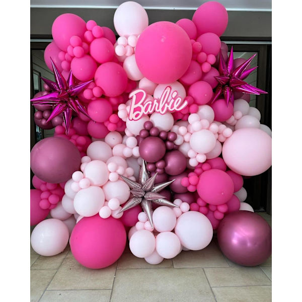 Heta rosa latexpartyballonger, 100-pack 12 tum runda heliumrosa