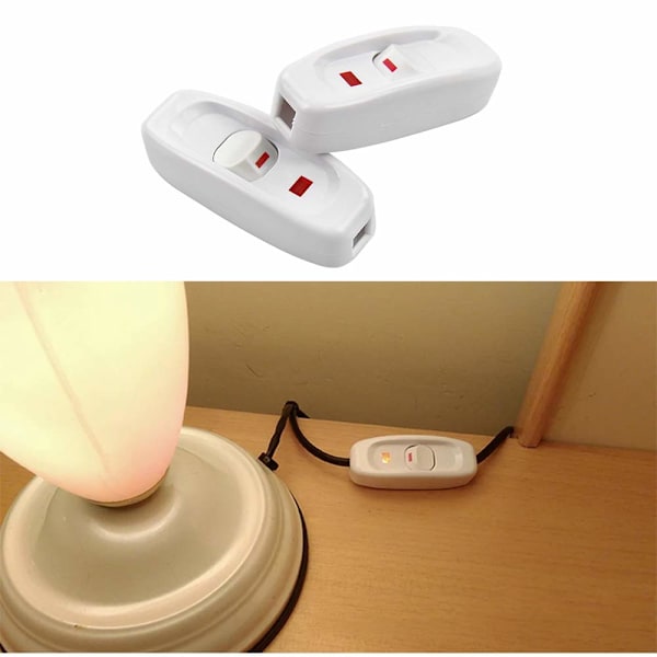 2 st lampknapp Inline-strömbrytare - AC 250V 10A vippströmbrytare PÅ/AV med LED-indikator