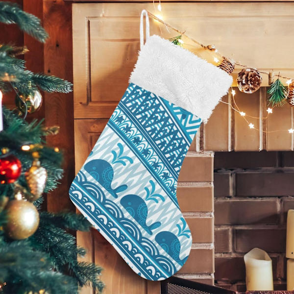Julklapp, personliga julklappsstrumpor 2-pack Val Havssköldpadda Böhmen 18 tum Julstrumpor Hängande Ornament Eldstad för träd