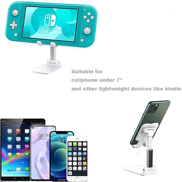 Mobiltelefonställ för Skrivbord, 2-pack Vikbart Mobiltelefonhållare - Justerbar Vinkel & Höjd, Portabelt Skrivbordsställ för Smartphone, Kindle und