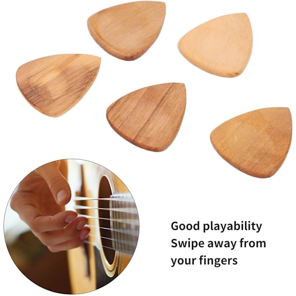 Trägitarrplektrum Gitarrplektrum Trä ukele Trägitarrplektrum för elakustisk eller basgitarrplektrum Tum basgitarrer Triangelplektrum 12PCS