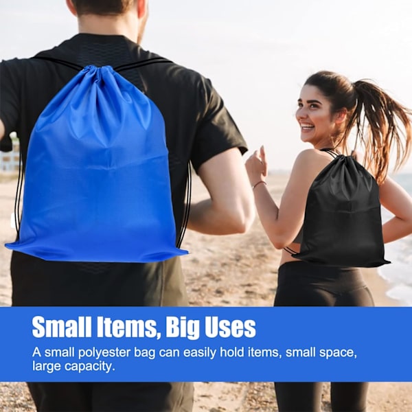 6 stk. Snøresekk Gym Bag Sports Drawstring Ryggsekk Fargerik