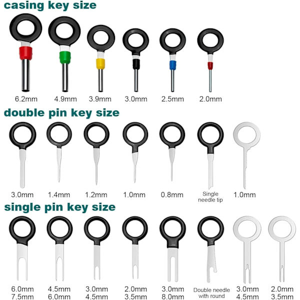 21 PCS Terminalfjerner Verktøy Nøkkeluttrekker Pin Kit