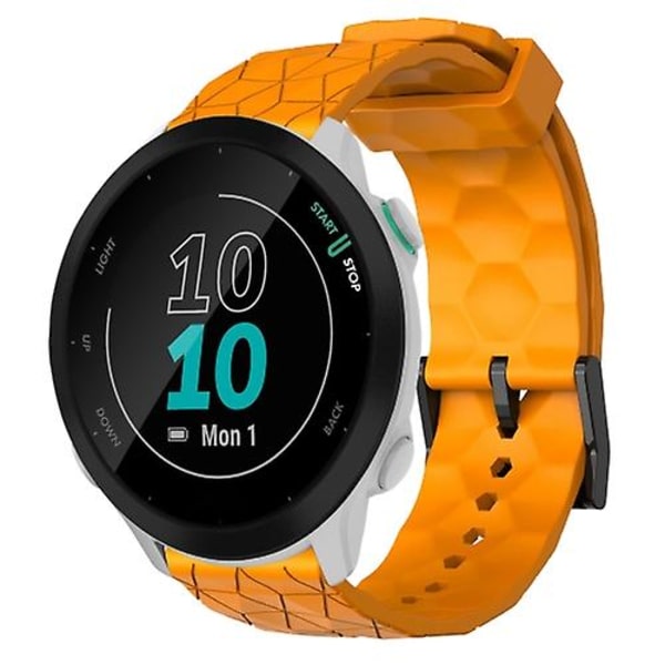 För Garmin Forerunner 55 20mm Fotbollsmönster Solid Color Silikon Armband UOX Yellow