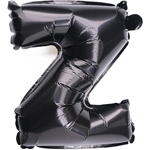 Svart folie Mylarballonger med bokstavene A-Z 26 stk