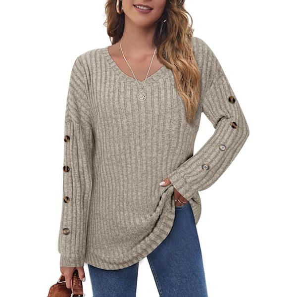 Genser Dame Langærmet Topper Lett Sweatshirt med V-hals