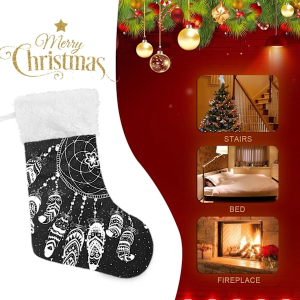 Julklapp, Personliga Julklappsstrumpor 2-pack Indiska Drömfångare Fjädrar Boho 18 tum Julstrumpor Hängande Ornament Kamin för