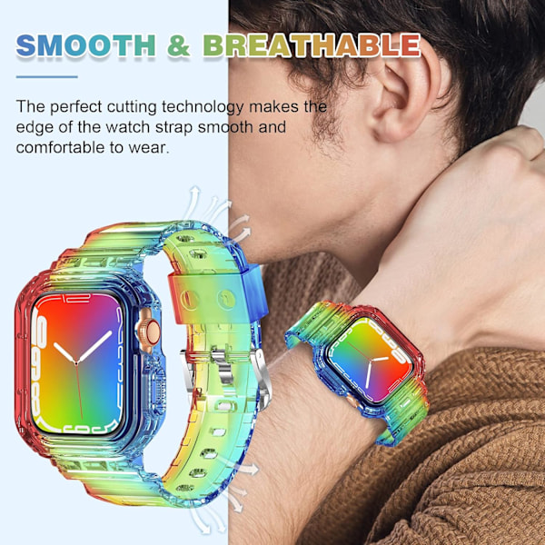 Kompatibel med krystalklare Apple Watch-rem, 45 mm 44 mm