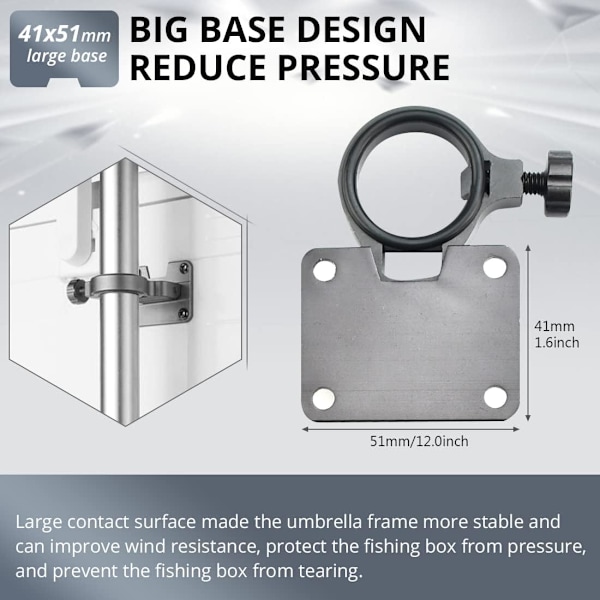2 Aluminium Fiskeparaplyholder Braketter for Utendørsbruk