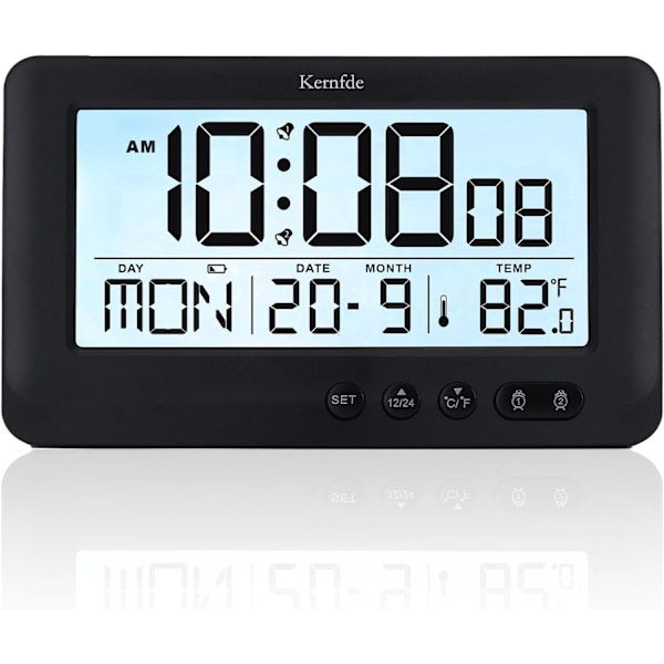 Travel Alarm Clock Baery Powered, for Bedrooms,Small Digital Clock with Backlight, 2 Alarms, Snooze, Temperature, 12/24H,Suitable for Beside,