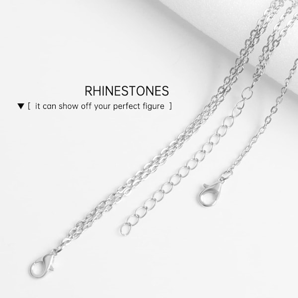 Rhinestone Chain BH Crystal Body Chains för kvinnor Halsband