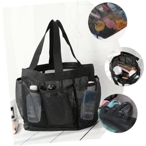 5 stk. Mesh opbevaringspose Håndtasker Bærbar brusebad Mesh pose Mesh brusebad Organizer Strand Mesh brusebad pose Dorm Stor Mesh strandpose Stor kapacitet pose net