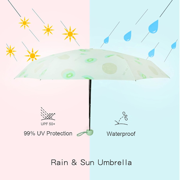Mini vindafvisende sammenklappelig rejse paraply. Sol & regn paraplyer. Kompakt
