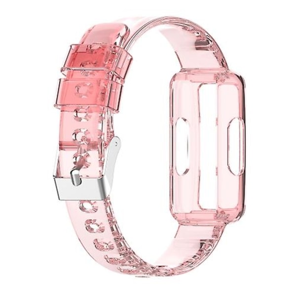 För Fitbit Inspire 2 Transparent Silikon Integrerat Klockarmband HKZ Transparent Pink