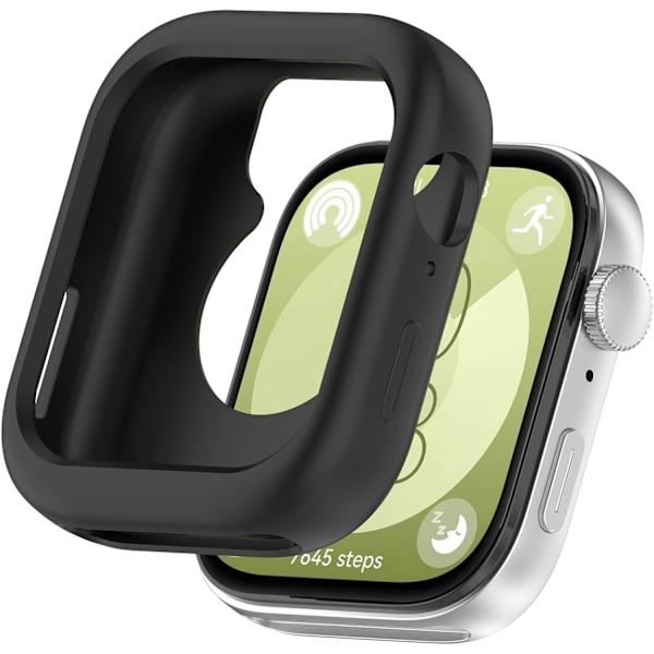 Suojakotelo Yhteensopiva Huawei Watch Fit 3:n kanssa, Älykellon Pehmeä Pudotussuoja Silikoninen Vaihtokotelo Älykellon Lisätarvikkeet (Musta) Musta