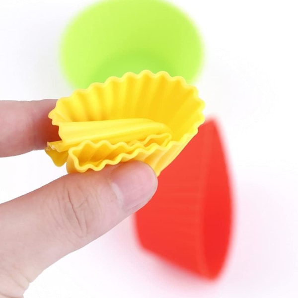 12 stk Mini Rund Form Silikon Muffin Cupcake Form Bageform Maker