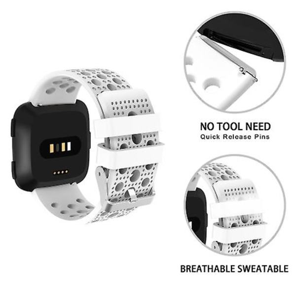 For Fitbit Versa Åndbar Urrem EKB White