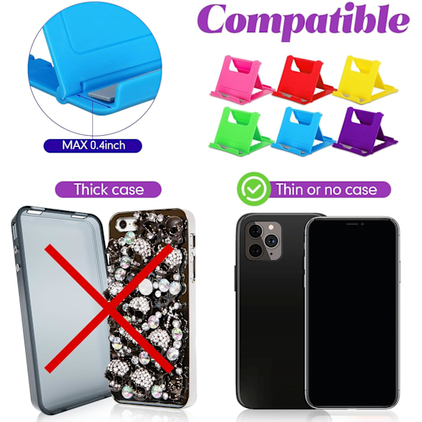 24 kpl puhelinpidike, universaali kokoontaitettava tablettiteline pöydälle, yhteensopiva Phone 13 12 11 Pro Xs Max x 8 6s Plus -puhelimien ja kaikkien Android-älypuhelimien kanssa (Multic