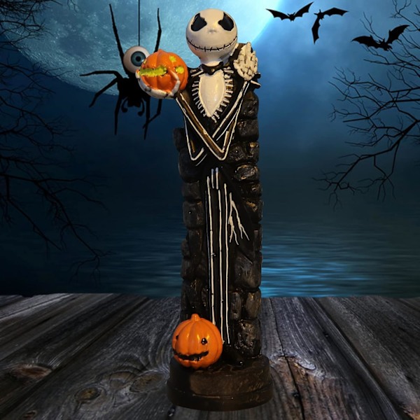 A Nightmare Before Christmas Figurer Set ~ 2 Pack Jack Skellington och Sally med Pumpa     Staty Skulptur Heminredning Samling