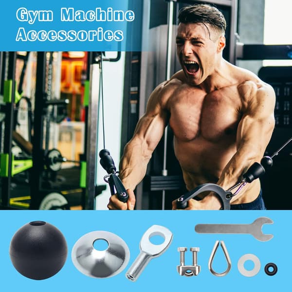 17 st kabeltillbehör för gym, solid repfäste för 5 mm träningsremskiva gymutrustning för hemmagym kabelreservdelar rep