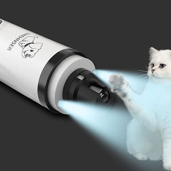 Negleklipper for kjæledyr Høy effekt LED Dual Lights Elektrisk oppladbar negleklipper Katt- og hundemanikyr