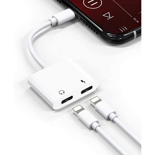 [5 i 1] Apple iPhone Dubbla Portar Hörlursadapter Ljud