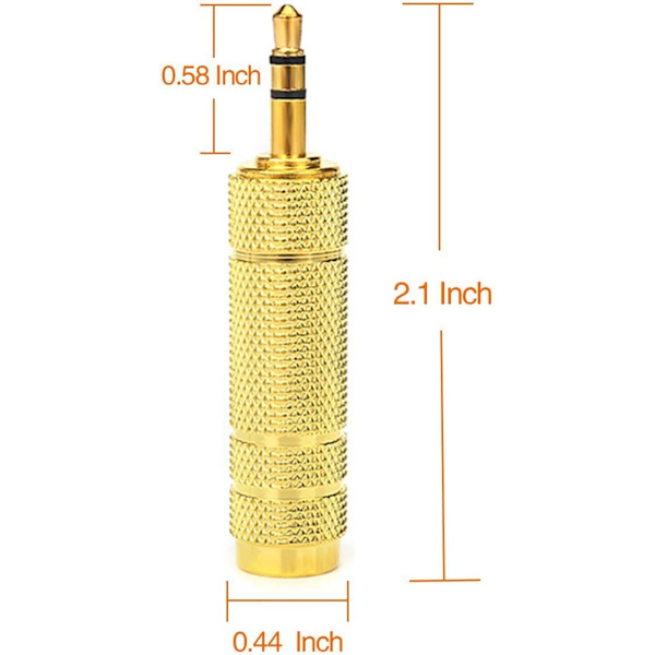 2 stk. 3,5 mm han til 6,5 mm hun lydadapter