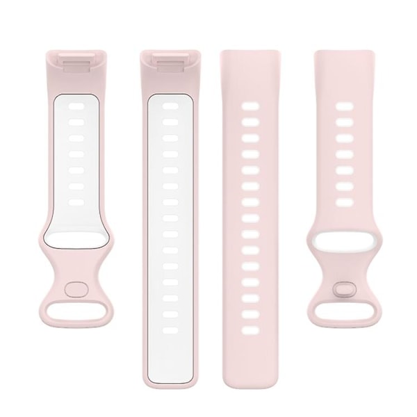 For Fitbit Charge 5 To-farvet silikone urrem XUT Pink White