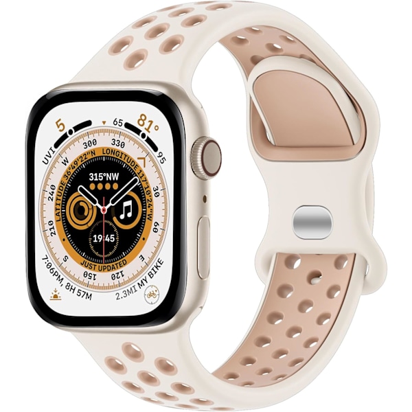 Sports silikonbånd kompatibelt med Apple Watch -bånd 44mm 45mm 49mm